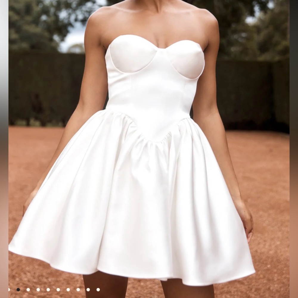 Meshki Hollie White Strapless Dress